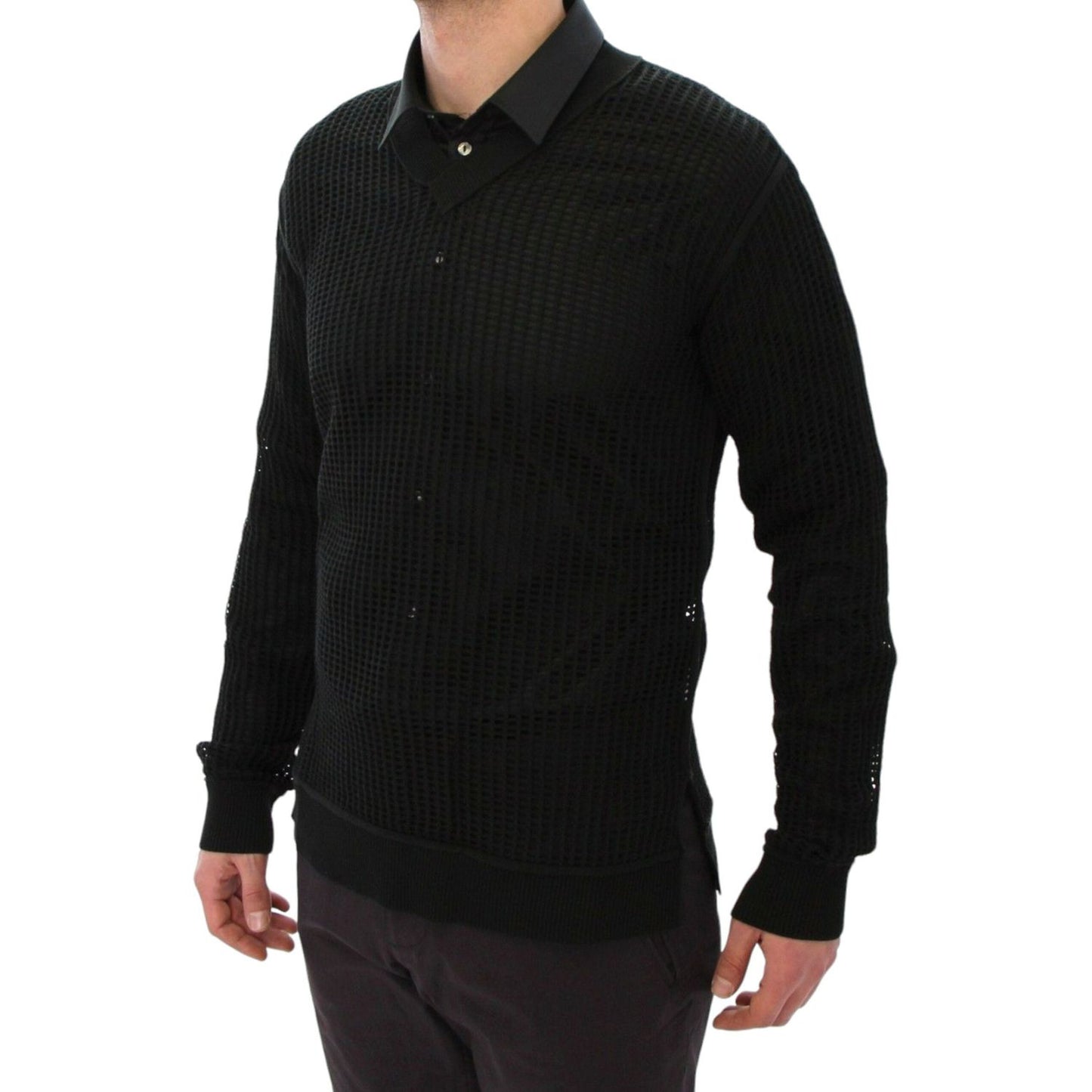 Dolce & Gabbana Dark Green Runway Netz Pullover Netted Sweater Dolce & Gabbana