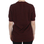 Dolce & Gabbana Red Gray Cashmere Short Sleeve Sweater SIG13354-36