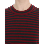 Dolce & Gabbana Red Gray Cashmere Short Sleeve Sweater SIG13354-36
