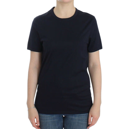 Ermanno Scervino Lingerie Blue Crewneck Cotton Logo T-shirt