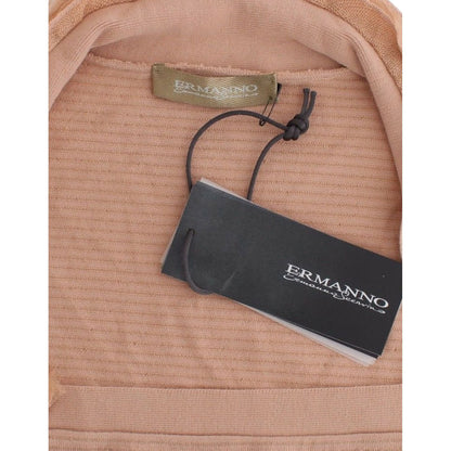 Ermanno Scervino Orange Wool Blend Striped Long Sleeve Top