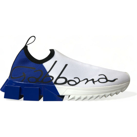 Dolce & Gabbana White Blue Sorrento Low Top Men Casual Sneakers Shoes MV5306-39.5
