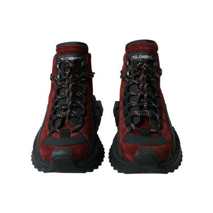 Dolce & Gabbana Burgundy Super King High Top Men Sneakers Shoes Dolce & Gabbana