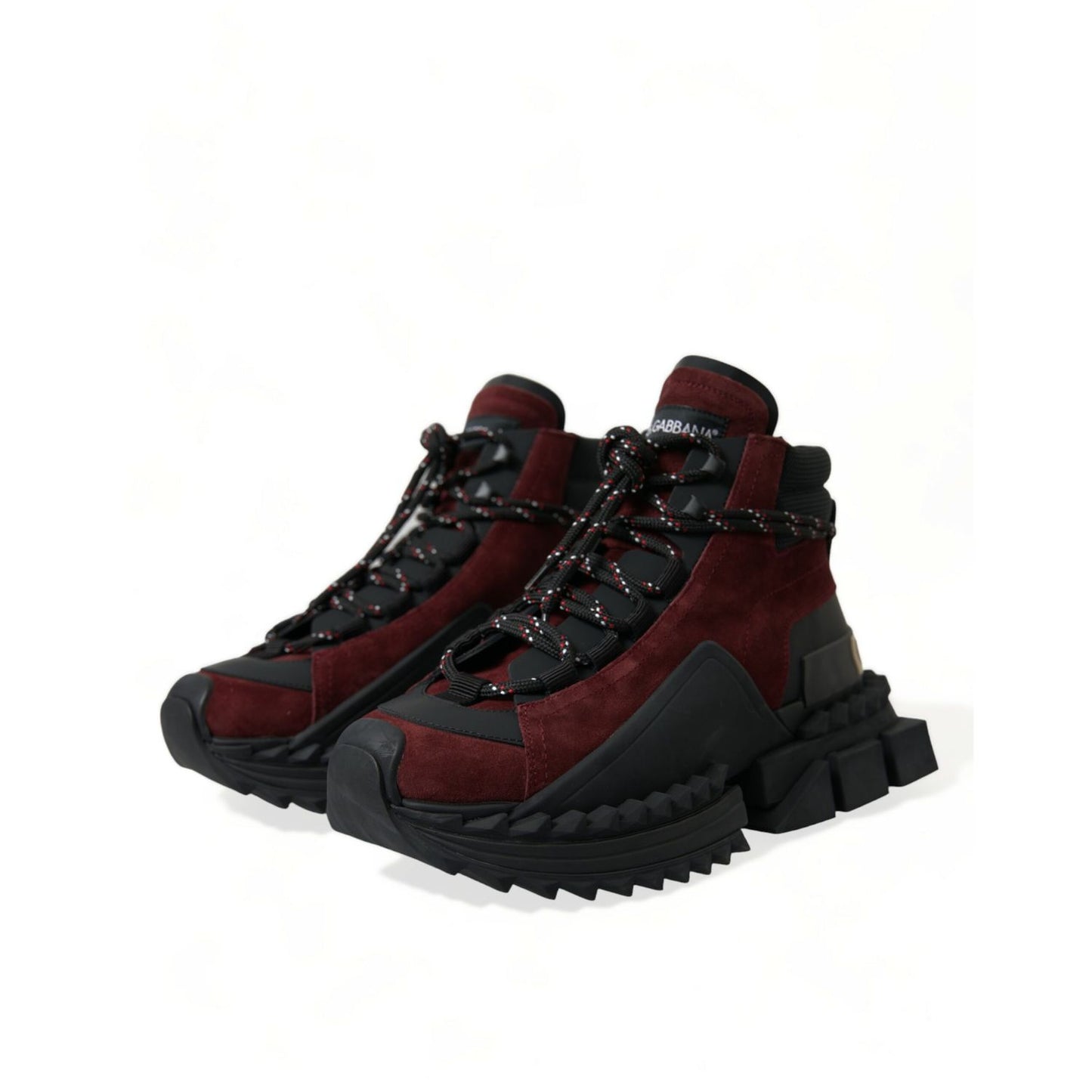 Dolce & Gabbana Burgundy Super King High Top Men Sneakers Shoes Dolce & Gabbana