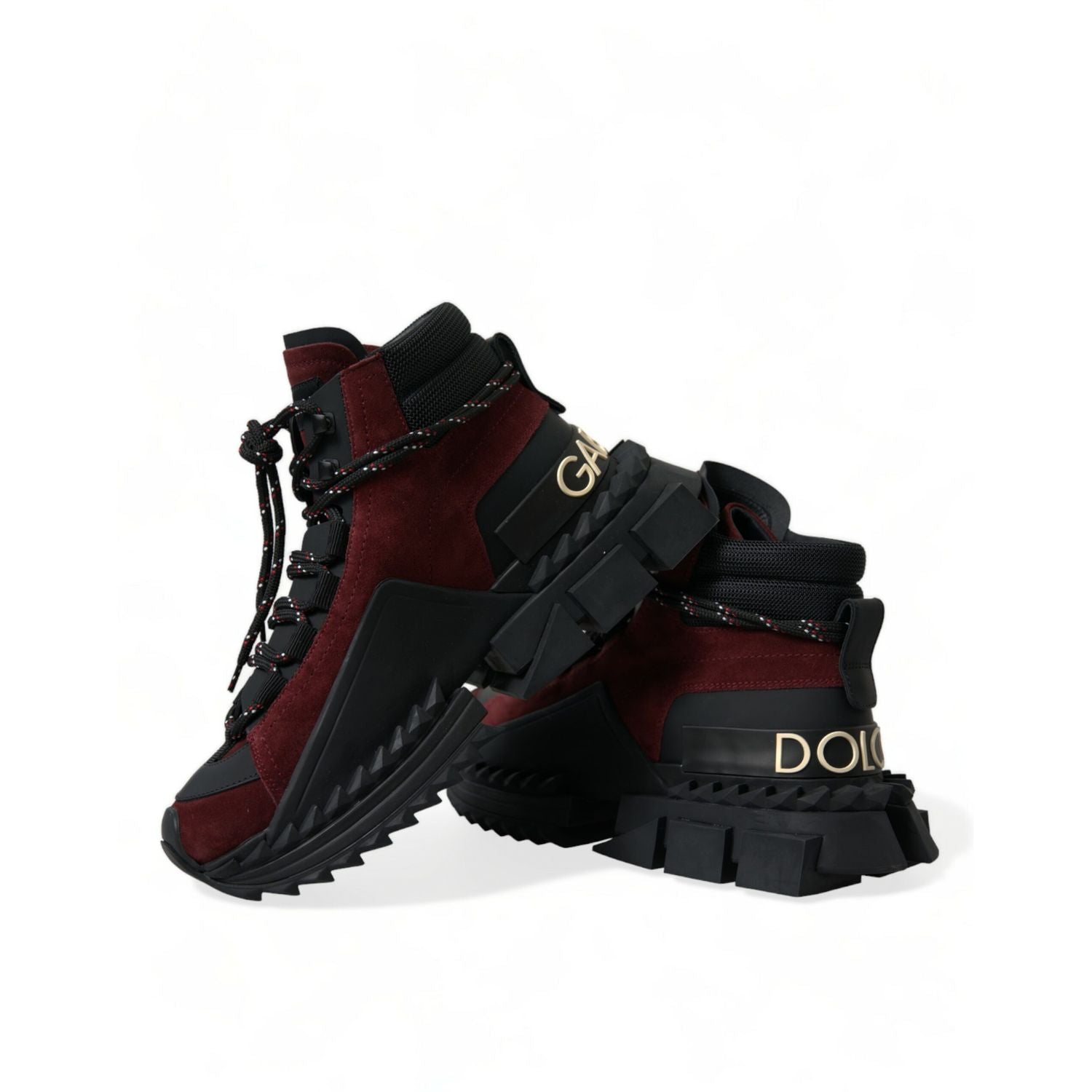 Dolce & Gabbana Burgundy Super King High Top Men Sneakers Shoes