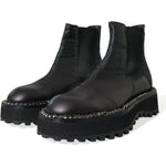 Dolce & Gabbana Elegant Black Chelsea Slip-On Boots Dolce & Gabbana Dark Slate Gray
