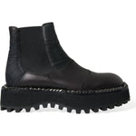 Dolce & Gabbana Elegant Black Chelsea Slip-On Boots Dolce & Gabbana Dark Slate Gray