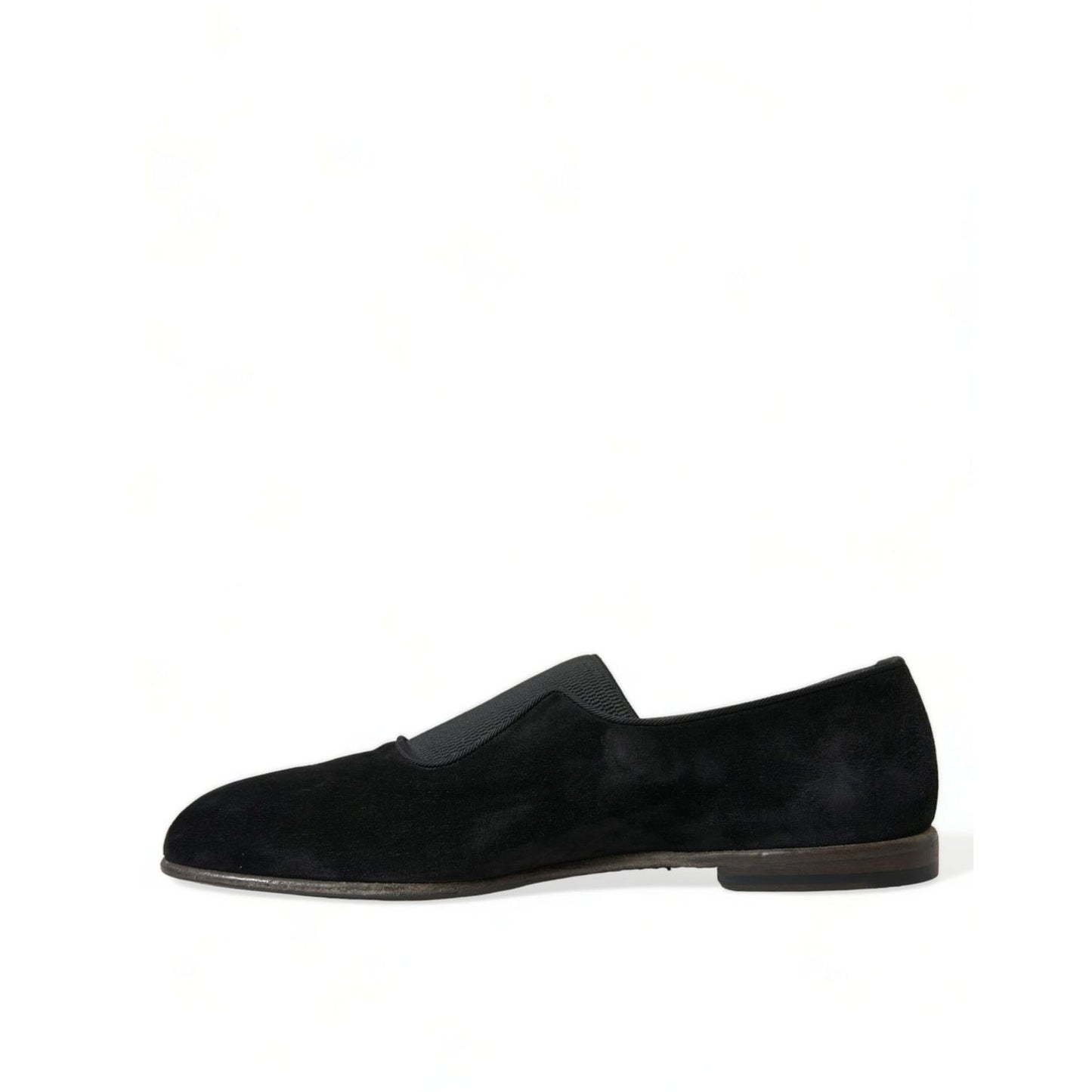 Dolce & Gabbana Black RUNWAY Velour AMALFI Loafers Shoes