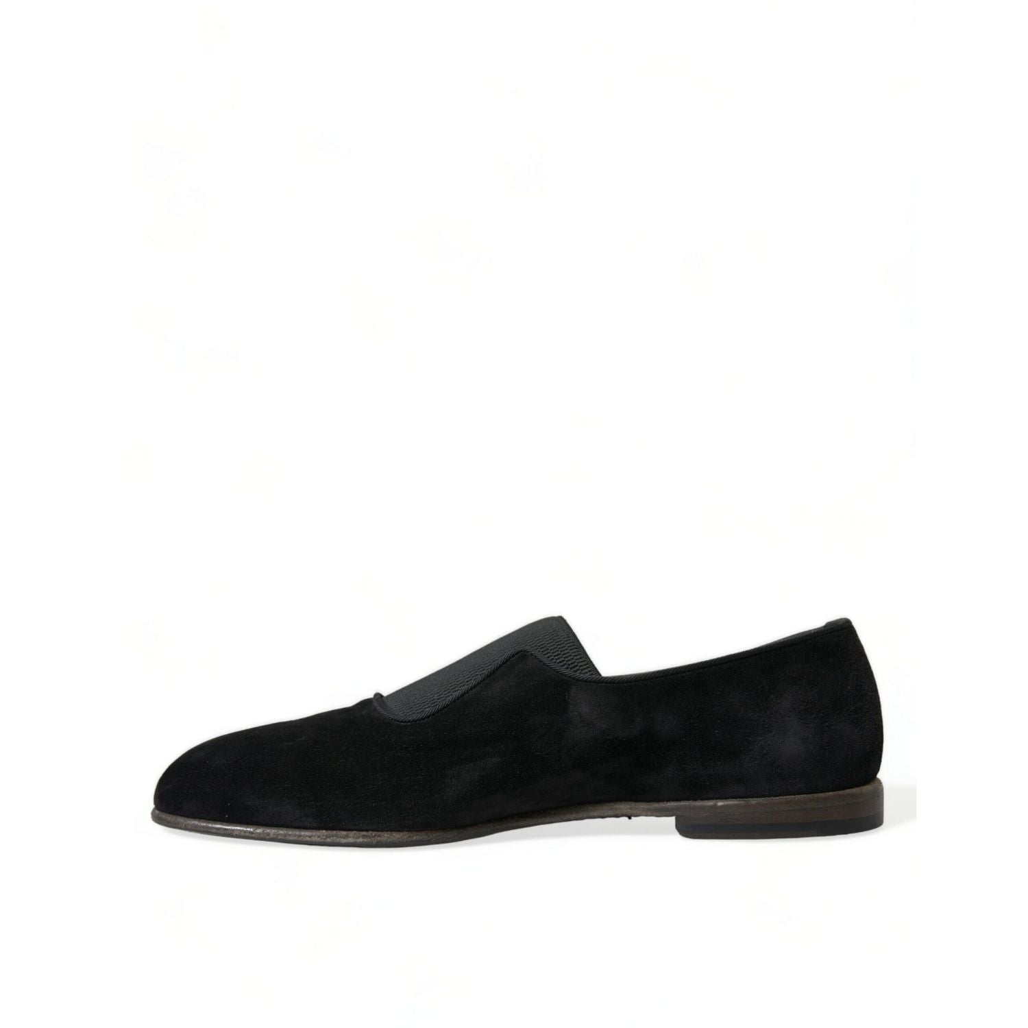 Dolce & Gabbana Black RUNWAY Velour AMALFI Loafers Shoes
