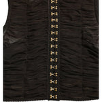 Dolce & Gabbana Brown Embellished Nylon Stretch Cropped Top TSH84290-40