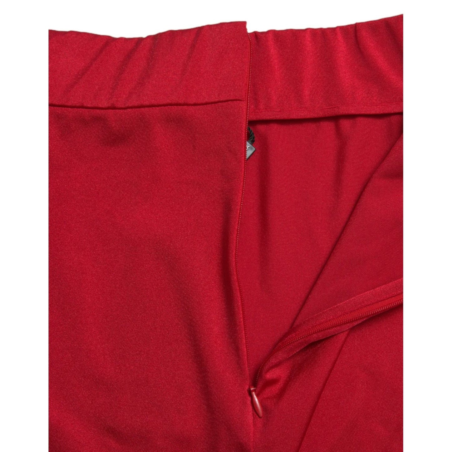 Dolce & Gabbana Red Stretch High Waist Cropped Leggings Pants