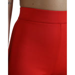 Dolce & Gabbana Red Nylon Stretch Slim Leggings Pants PAN74997-40
