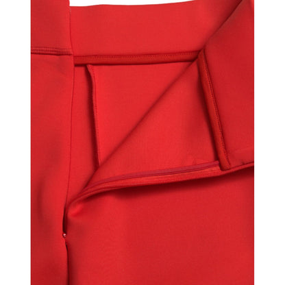 Dolce & Gabbana Red Nylon Stretch Slim Leggings Pants