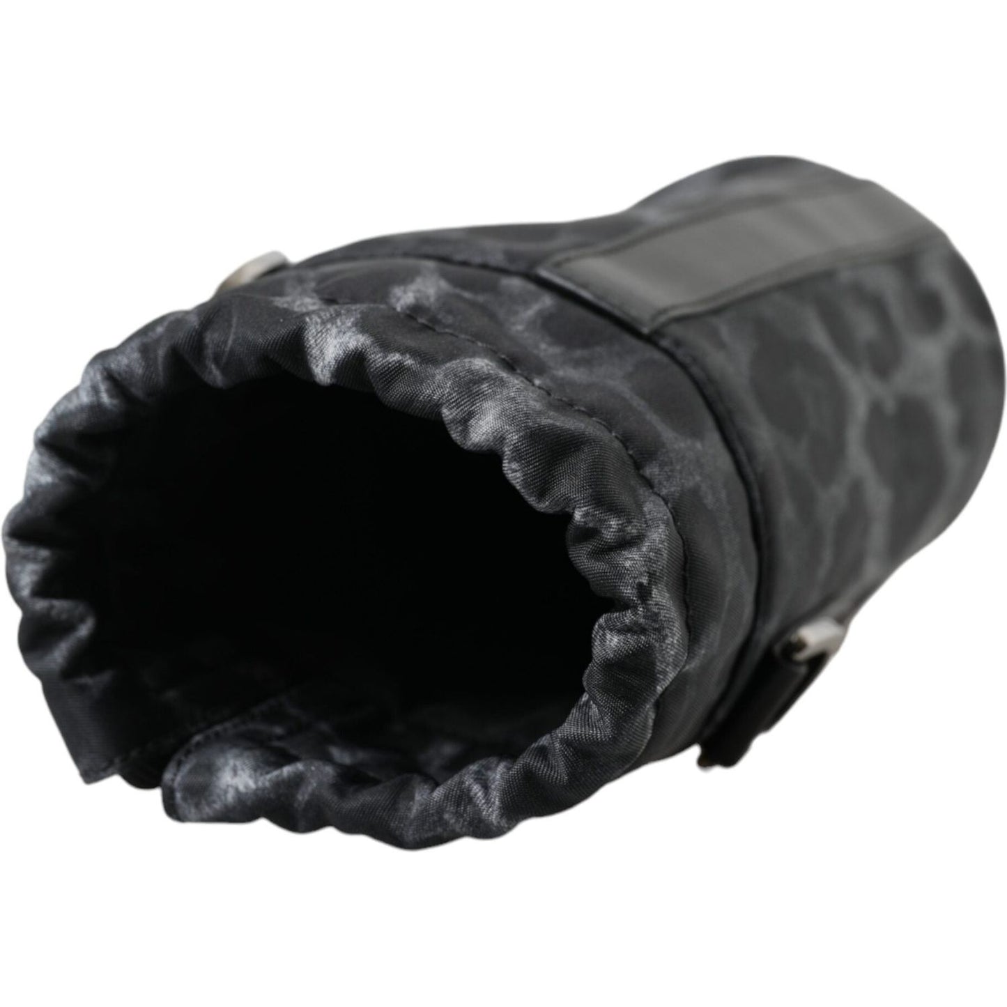 Dolce & Gabbana Black Leopard Round Slim Tote Bottle Cage Bag