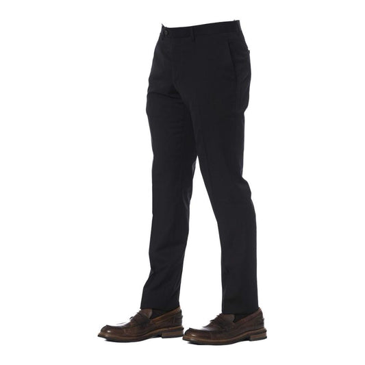 Trussardi Black Virgin Wool Men Trouser TR-24080-IT44 | XS