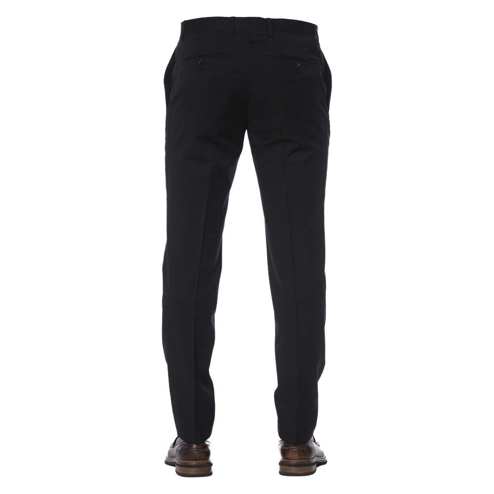 Trussardi Black Virgin Wool Men Trouser TR-24080-IT44 | XS
