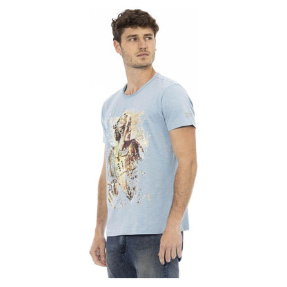 Trussardi Action Light Blue Cotton Men T-Shirt