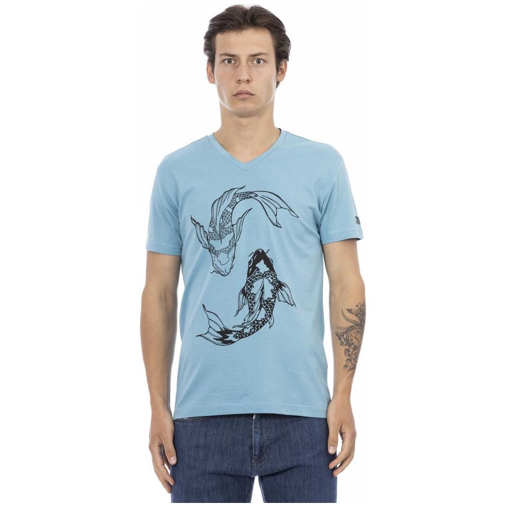 Trussardi Action Light Blue Cotton T-Shirt