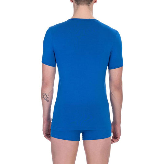 Bikkembergs Blue Cotton Men T-Shirt BI-24189-S