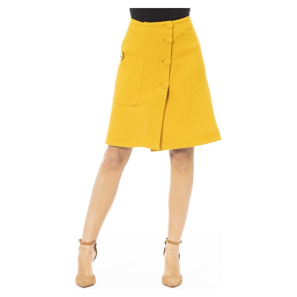 Jacob Cohen Yellow Wool Skirt