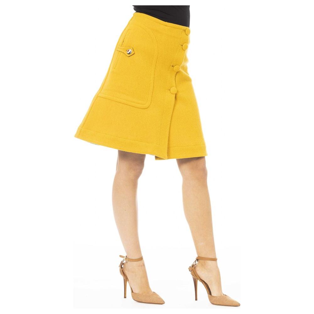 Jacob Cohen Yellow Wool Skirt