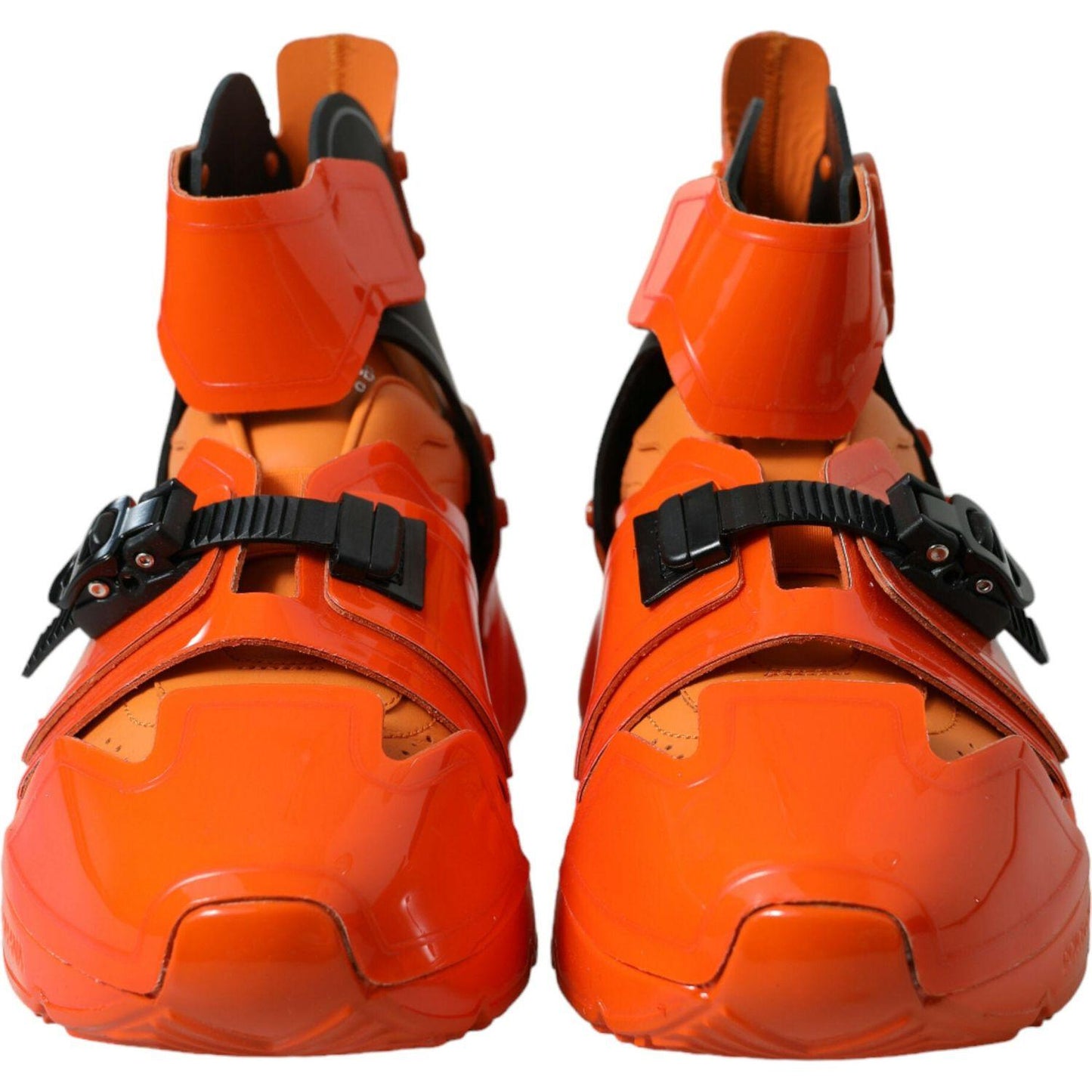 Dolce & Gabbana Orange Multi Panel Chunky High Top Sneakers Shoes Dolce & Gabbana