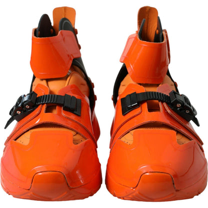 Dolce & Gabbana Orange Multi Panel Chunky High Top Sneakers Shoes Dolce & Gabbana