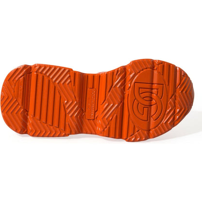 Dolce & Gabbana Orange Multi Panel Chunky High Top Sneakers Shoes Dolce & Gabbana