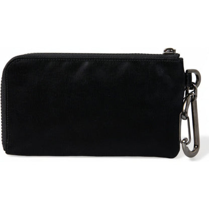 Dolce & Gabbana Black Nylon Logo Plaque Keyring Pouch Clutch Bag Dolce & Gabbana