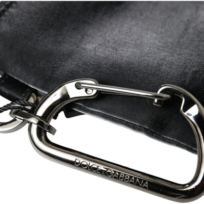 Dolce & Gabbana Black Nylon Logo Plaque Keyring Pouch Clutch Bag Dolce & Gabbana
