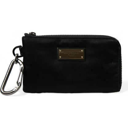 Dolce & Gabbana Black Nylon Logo Plaque Keyring Pouch Clutch Bag Dolce & Gabbana