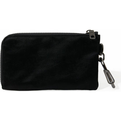 Dolce & Gabbana Black Nylon Logo Plaque Keyring Pouch Clutch Bag Dolce & Gabbana