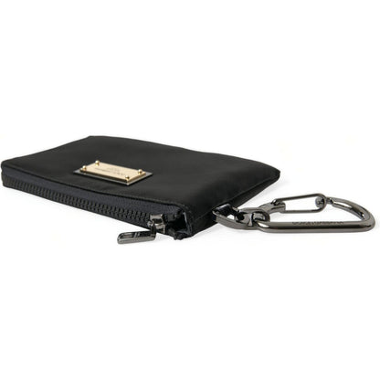 Dolce & Gabbana Black Nylon Logo Plaque Keyring Pouch Clutch Bag Dolce & Gabbana