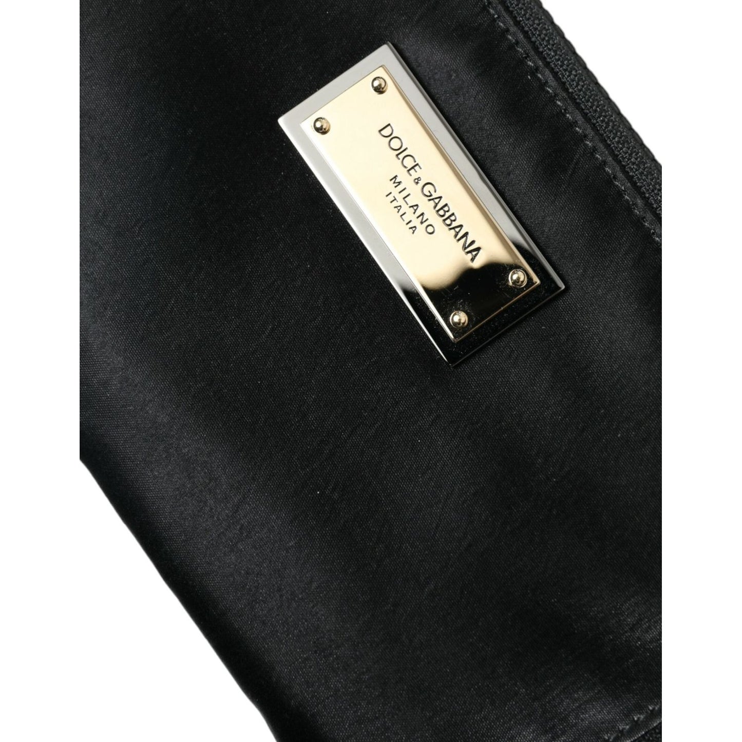 Dolce & Gabbana Black Nylon Logo Plaque Keyring Pouch Clutch Bag Dolce & Gabbana