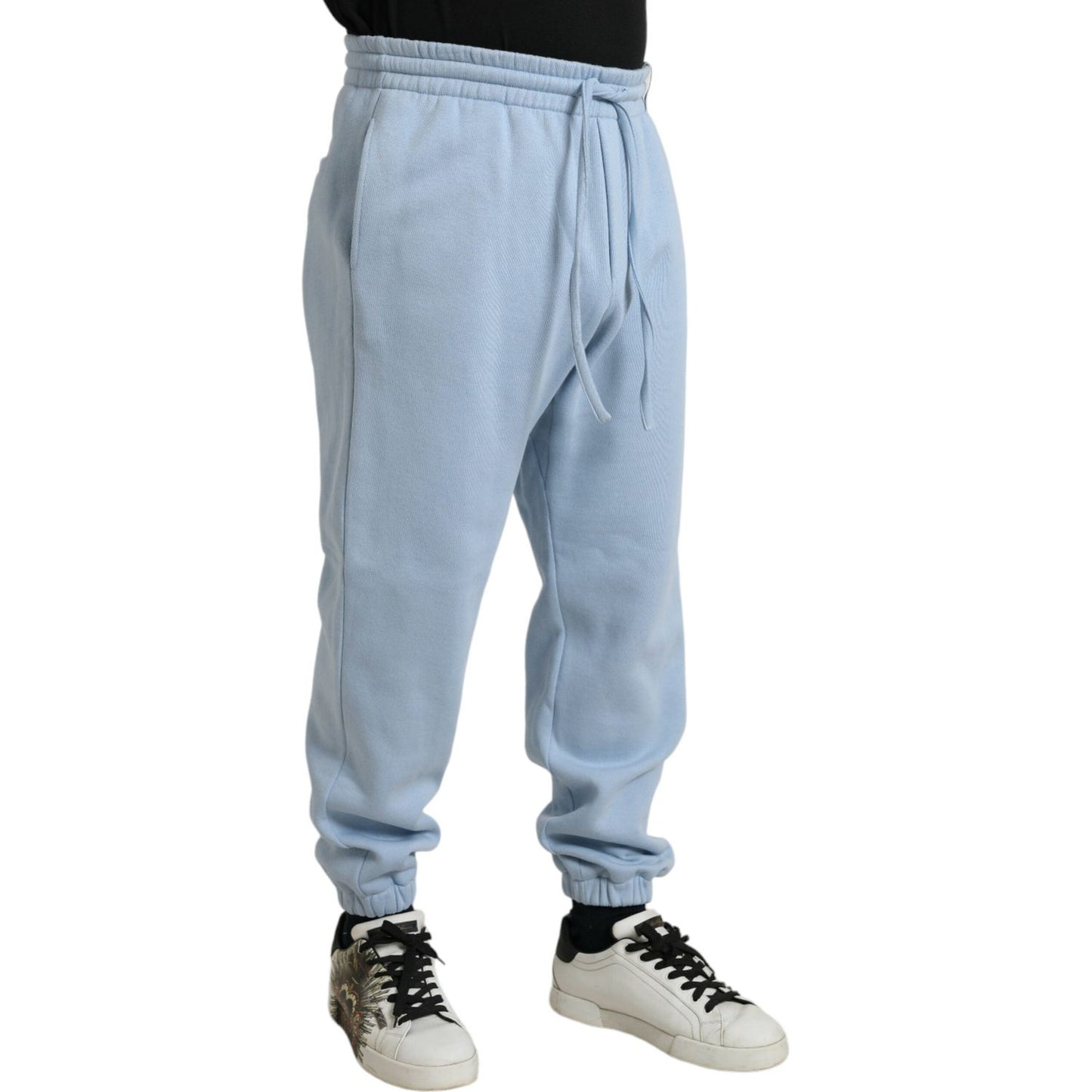 Dolce & Gabbana Light Blue Cotton Sweatpants Men Jogger Pants Dolce & Gabbana