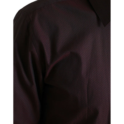 Dolce & Gabbana Maroon Jacquard Formal Dress MARTINI Shirt Dolce & Gabbana