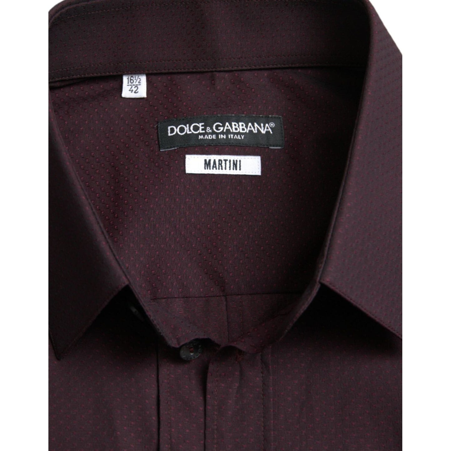 Dolce & Gabbana Maroon Jacquard Formal Dress MARTINI Shirt Dolce & Gabbana