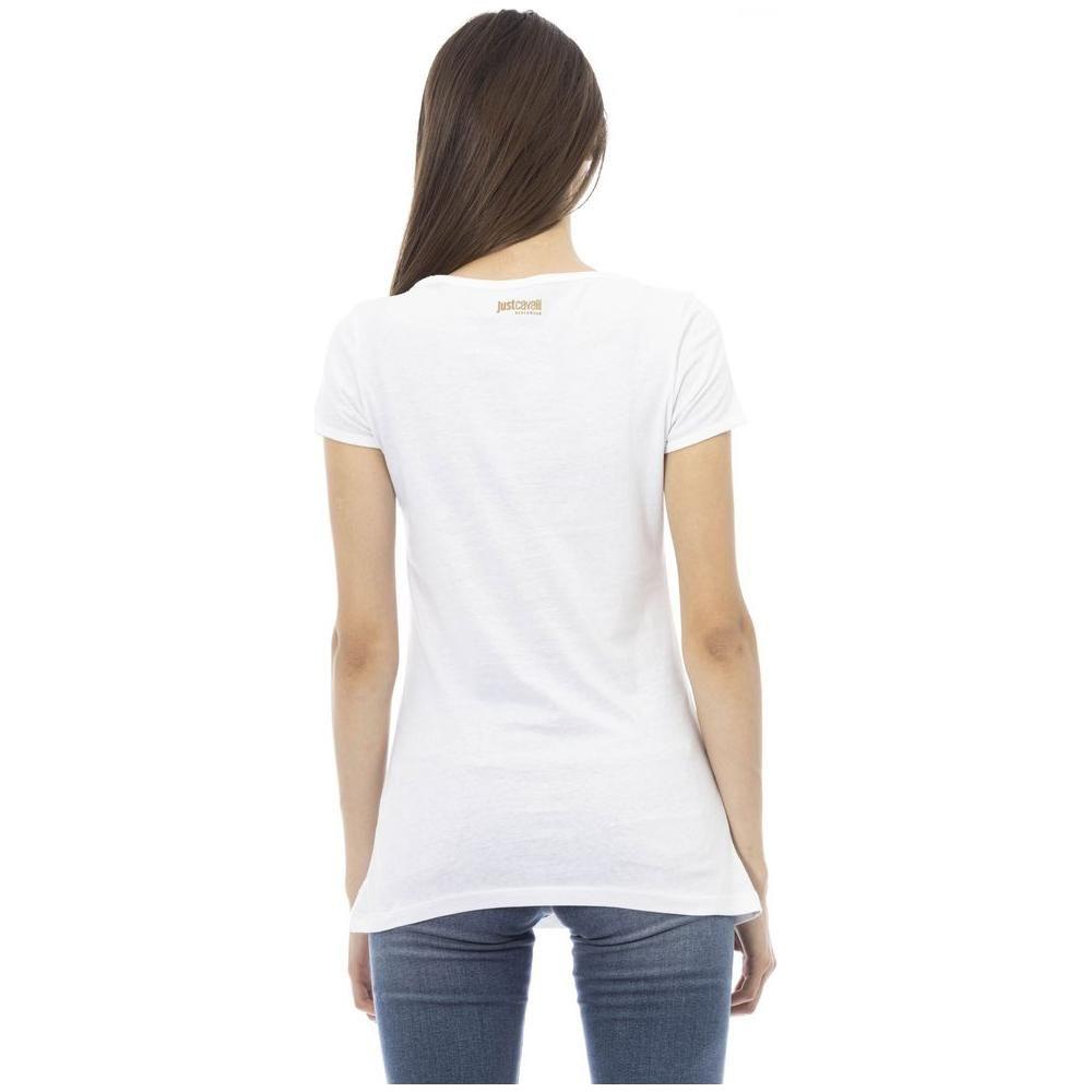 Just Cavalli White Cotton T-Shirt