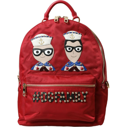 Dolce & Gabbana Red #DGFAMILY Embellished Backpack VULCANO Bag Dolce & Gabbana