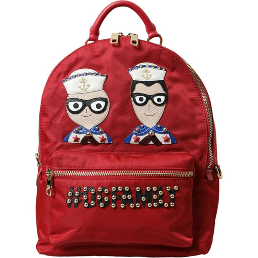 Dolce & Gabbana Red #DGFAMILY Embellished Backpack VULCANO Bag BAG1151