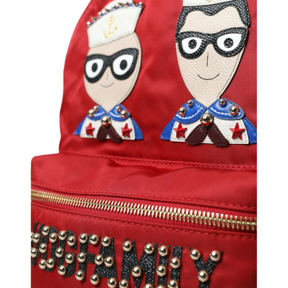 Dolce & Gabbana Red #DGFAMILY Embellished Backpack VULCANO Bag Dolce & Gabbana