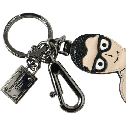 Dolce & Gabbana Leather Dominico Stefano #DGFAMILY Logo Badge Keychain