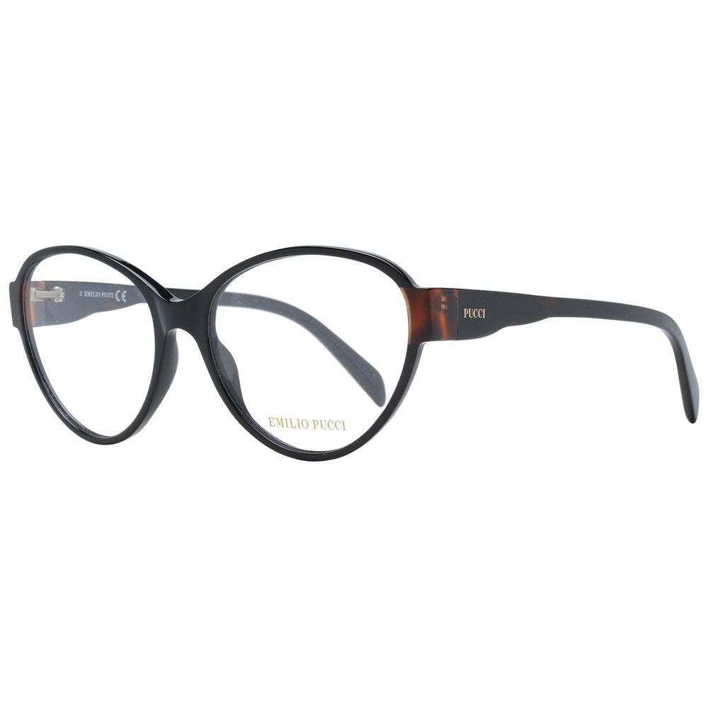 Emilio Pucci Black Women Glasses Frame, full-rim black plastic with butterfly style, size 55-16-140. Comes with branded case.