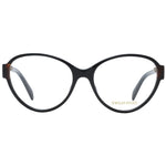 Emilio Pucci Black Women Glasses Frame, full-rim black plastic with butterfly style, includes branded case, size 55-16-140.