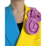 Dolce & Gabbana Multicolor Patchwork Floral Appliques Coat Jacket