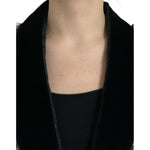 Dolce & Gabbana Black Crystal Embellished Overcoat Jacket