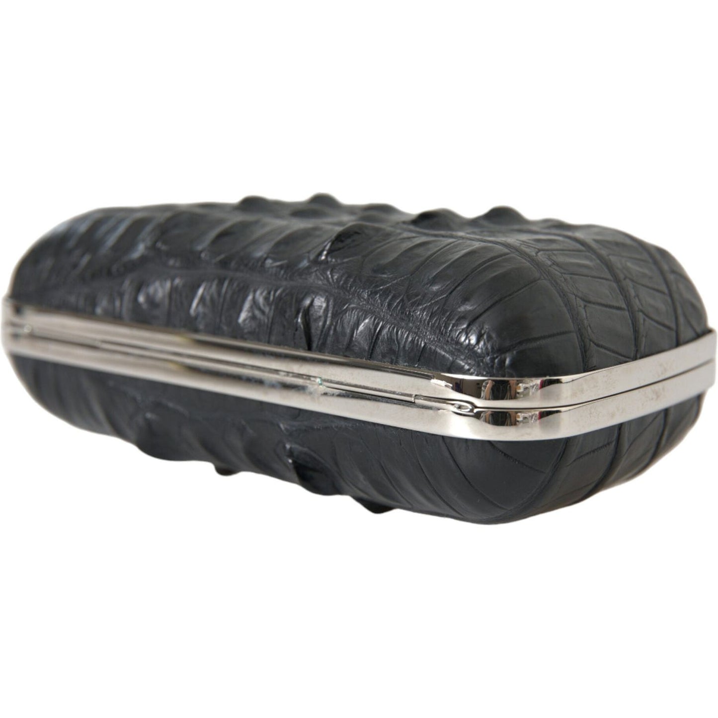 Balenciaga Black Exotic Skin Leather Shoulder Crossbody Box Clutch Bag