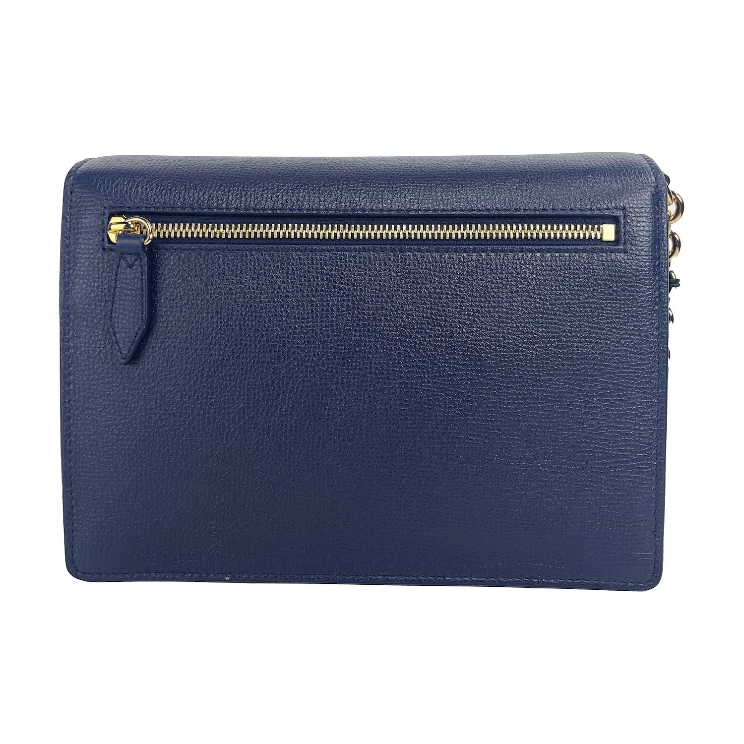 Burberry Macken Small Regency Blue House Check Leather Crossbody Bag