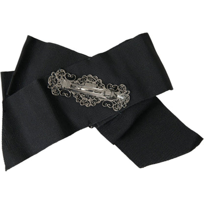 Dolce & Gabbana Black Swarovski Crystal Embellished Hair Clip