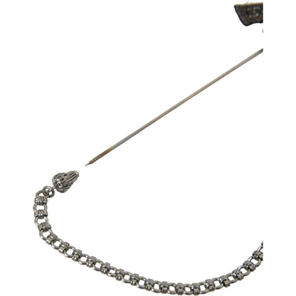 Dolce & Gabbana Brass Copper Silk Revolver Gun Men Brooch Lapel Pin Brooch